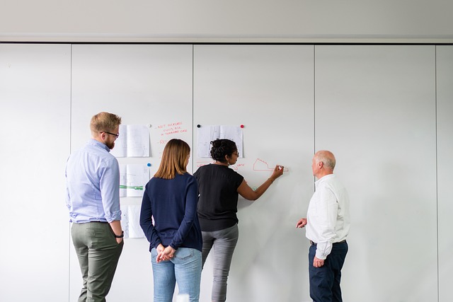 District leadership team planning AI adoption strategy roadmap whiteboard
